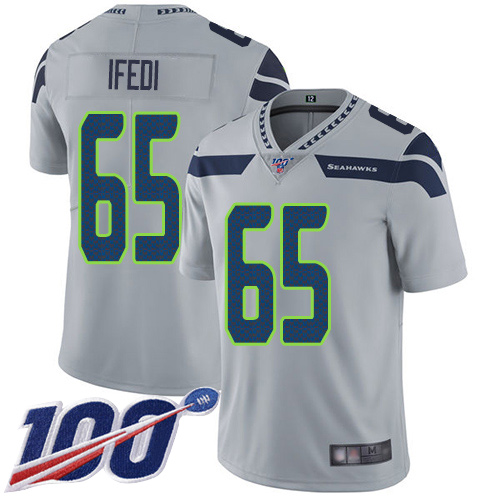 Seattle Seahawks Limited Grey Men Germain Ifedi Alternate Jersey NFL Football #65 100th Season Vapor Untouchable->seattle seahawks->NFL Jersey